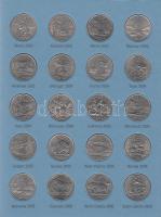 Amerikai Egyesült Államok 1999-2009. 1/4$ (56x) teljes szett eredeti gyűjtői albumban az összes álla...