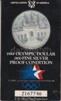 Amerikai Egyesült Államok 1984S 1$ Ag "Olimpiai játékok" eredeti csomagolásban T:PP USA 1984S Olympic Dollar Ag in original paper case C:PP