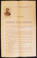 1903 Felhívás adakozásra Kiss Ernő honvéd altábornagy, aradi vértanú szobrának felállításához.