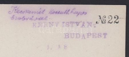 1920-1930 Kerny István (1879-1963): Kecskeméti életkép Kossuth Lajos szobrával. Vintage fotó, hátold...