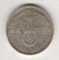 D.3.Reich 1937E 5M Ag "Hindenburg" h.k-tel T:3+/3