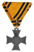 1913. "Mozgósítási Kereszt / 1912-1913-as Emlékkereszt" ezüstözött Br kitüntetés mellszala...