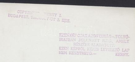 Kerny István (1879-1963) : Gőzhajó. Vintage fotó, hátoldalán szerzői pecséttel jelzett, 23x17cm