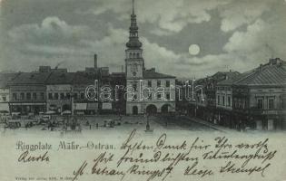 1898 Ostrava, Mährisch Ostrau; Ringplatz / main square (wet damage)