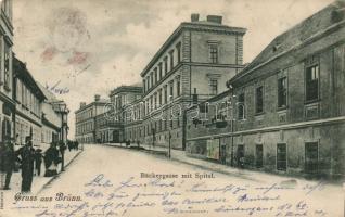 Brno, Brünn; Bäckergasse mit Spital / hospital