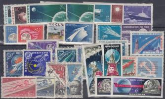 Space research, Geophysical year, telecommunication: 29 stamps with complete sets, Űrkutatás, Geofizikai év, távközlés motívum tétel: 29 db bélyeg teljes sorokkal