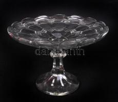 Üveg kínáló tál, jó állapotú, 26x17 cm / Glass bowl in good condition