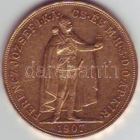 1907. 100K Au 33,875g RR!! Csak 1088db! T:2 kis ph.