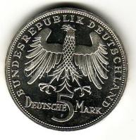 NSZK 1955. 5M "Schiller" Ag T:1/2