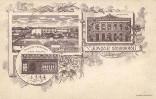 1899 Szolnok, Kalmár Miksa divatáruháza, floral