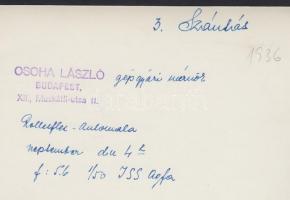 1936 Osoha László: Szántás. Vintage fotó, hátoldalán szerzői pecséttel jelzett, feliratozott, 22x17c...