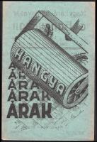 cca 1920 A rákoscsabai Hangya áruház karácsonyi vásárának szórólapja. Kétoldalas, zöld