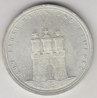 NSZK 1989J 10M Ag "800 éve a hamburgi kikötő" T:1-
GFR 1989J 10 Mark Ag "800 Year-Por...