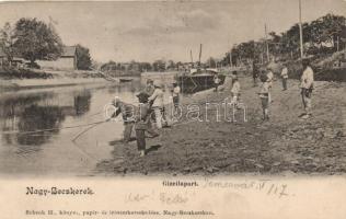 Nagybecskerek, Gizella-part; kiadja Schenk H. papírkereskedő / riverside, fishing