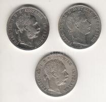 Ausztria 1860A T:2 pici ph., 1885. T:2 kis ph., 1887. T:2/3 1G Ag 3 klf db