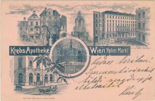 1899 Vienna, Wien; Krebs Apotheke am Hohen Markt / pharmacy, floral