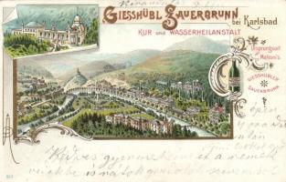 1899 Kyselka (Giesshübl Sauerbrunn bei Karlsbad), Mattoni, litho