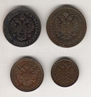 Ausztria 1851A 1Kr T:2, 1891. 1Kr T:2,3, 1851A 2Kr T:2/3 ph., 1860A 4Kr T:3/4