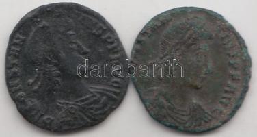 Római Birodalom / Sziszek / II. Constantinus 351-355. Follis Br (2x) T:2- Roman Empire / Siscia / Constantius II 351-355. Follis Br (2x) "D N CONSTAN-TIVS P F AVG / FEL TEMP-REPARATIO - ASIS" + "D N CONSTAN-TIVS P F AVG / FEL TEMP-REPARATIO - SMTS" C:VF RIC VIII Siscia 350var, RIC VIII Thessalonica 189var