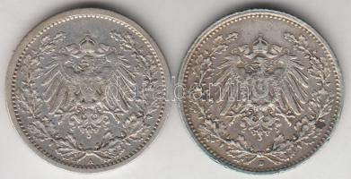 Német Birodalom 1907A 1/2M Ag + 1911D 1/2M Ag T:2,2-
German Empire 1907A 1/2 Mark Ag + 1911D 1/2 Mar...