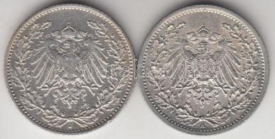 Német Birodalom 1912A 1/2M Ag + 1913J 1/2M Ag T:2
German Empire 1912A 1/2 Mark Ag + 1913J 1/2 Mark A...