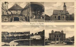 Zagreb Kamenita vrata, Crkva sv. Marka, Mihanoviceva ulica, Kiosk u Maksimiru, Kazaliste / gate, church, street, kiosk, theatre