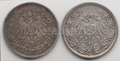 Német Birodalom 1918A/D 1/2M Ag 2klf T:2
German Empire 1918A/D 1/2 Mark Ag 2 different C:XF