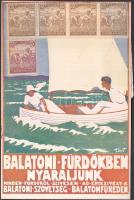 Balatoni fürdők, belföldi turisztikai reklámlap Cholnoky Jenő földrajztudósnak címezve 'Balatoni Szövetség, Balatonfüred' s: Voit