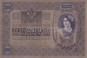 1918. 10.000K főtípus felülbélyegzés nélkül T:III restaurált