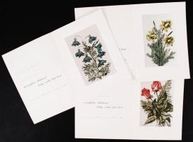 3 db művészi selyemképpel ellátott házasság kötésre kiadott emléklap, klf selyem képpel, nem használ...