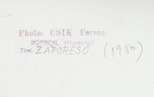 1950 Csík Ferenc (1894-1984): Záporeső. Vintage fotó, hátoldalán szerzői pecséttel jelzett, felirato...