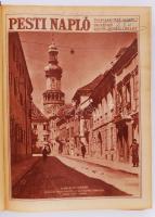1928 A Pesti Napló teljes évfolyama bekötve nagyon érdekes képanyaggal aranyozott egészvászon kötésb...