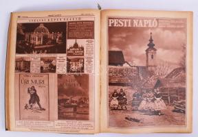 1928 A Pesti Napló teljes évfolyama bekötve nagyon érdekes képanyaggal aranyozott egészvászon kötésb...