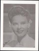 1990 Szeleczky Zita dedikált nyomtatott fotója 10,7×8 cm