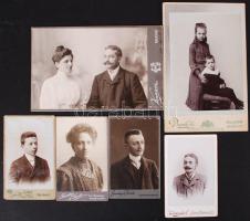cca 1880-1900 5 db keményhátú fotó / vintage photos 7x11, 11x16 cm