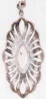 Ovális, áttört ezüst függő markazit és gyöngyház  berakással díszítve / Silver pendant oval, with na...