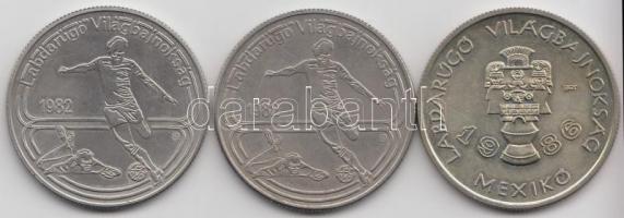 1982. 100Ft "Labdarúgó VB" (2x) T:BU + 1985. 100Ft "Mexikói Labdarúgó VB" T:1-