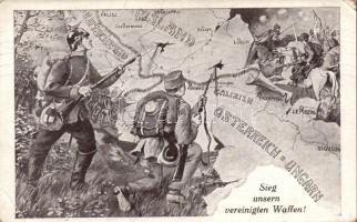 WWI map, military propaganda (EB)