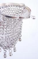 1872-1922 Ezüst (Ag) horgolt láncszemes aprópénztartó erszény bécsi behozatali jelzéssel / 
Silver c...