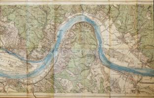 M. kir. Állami térképészeti intézet: Vizisport térképek 6.: Duna Budapest-Vác 193x42 cm