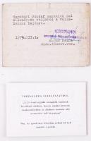 3 db belépő és igazolvány a Chinoin gyógyszergyárba