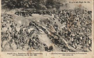 Lamacsi ütközet / Battle of Lamacs on 22 July 1866, artist signed (fl)