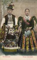 Matyó pár, Mezőkövesd / Matyó couple from Mezőkövesd, Hungarian folklore