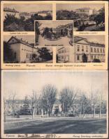 Kapuvár - 2 db régi, vegyes minőségű városképes lap / 2 old Hungarian postcards