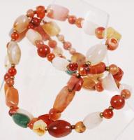 Divatékszer Féldrágakő, borostyán nyaklánc színes kövekkel