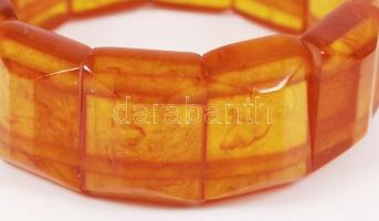 Divatékszer féldrágakő, borostyán karkötő csiszolt lapokkal