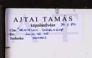 Ajtai Tamás (1952-): Végtelen szövedék. Vegyes technika, karton, jelzett, 70×50 cm