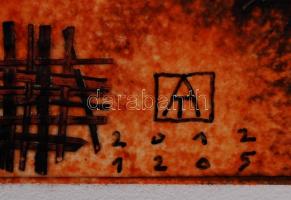 Ajtai Tamás (1952-): Végtelen szövedék. Vegyes technika, karton, jelzett, 70×50 cm