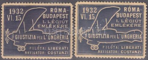 1932 Giustizia per L'Ungheria 2 db levélzáró