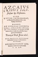 Baranyai Detsi János: Azcaius crispus... 1596 Hasonmás kiadás. Műbőrkötésben, tékában